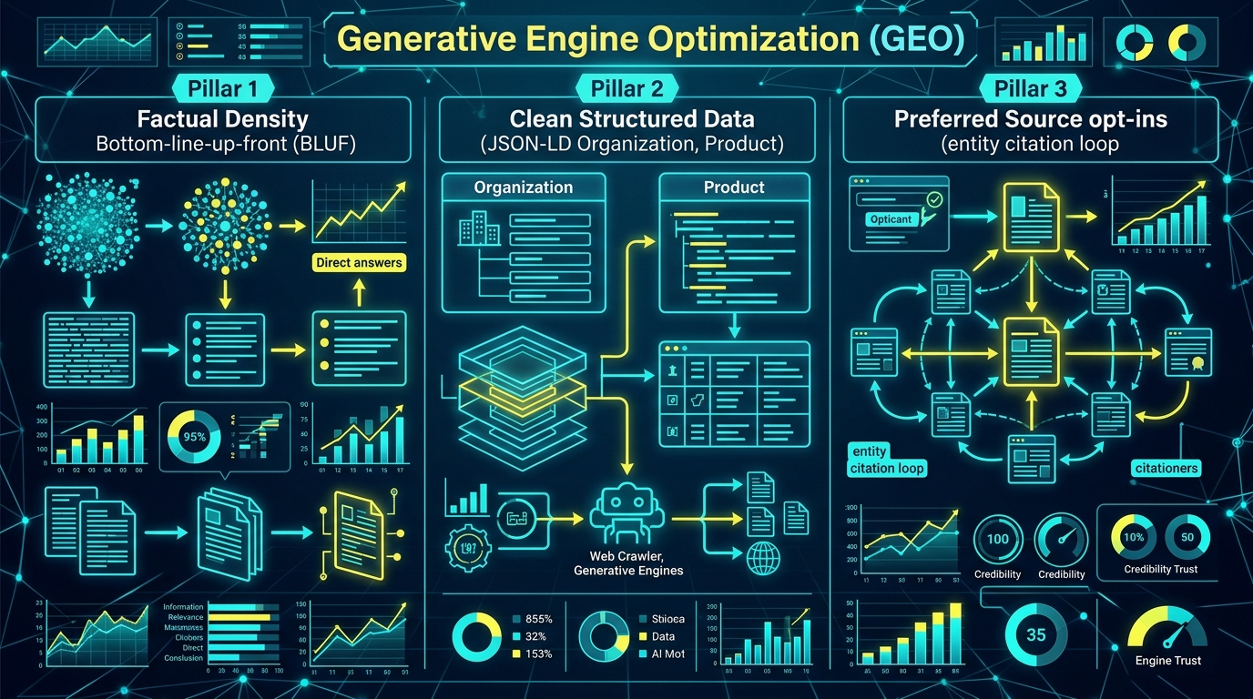 Pillars of Generative Engine Optimization (GEO)